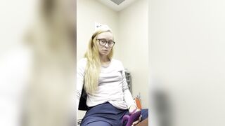 Naughty nurse pussy play horny hot blonde milf