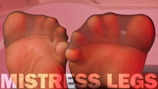 Goddess Feet In Wet Tan Knee Socks With Reinforced Toes Teasing You In Bath
