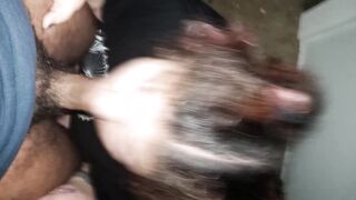 Still getting cum on her tongue