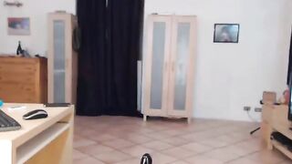 Brunette rides a dildo with ass