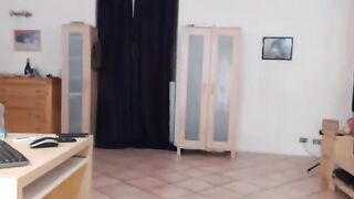 Brunette rides a dildo with ass
