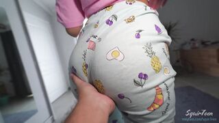 Hot MILF stepmom caught stepson jerking off while her husband was away