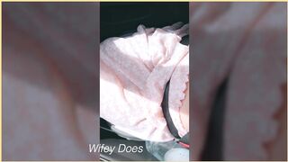 Wifey was so horny on a car ride that she had to flash her tits