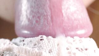 Close up blowjob, playing with my husbands hard cock head