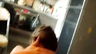 Whore sucked cock in the kitchen