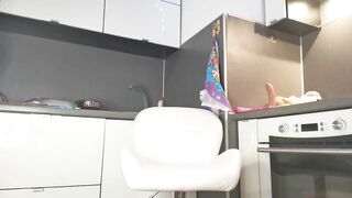 Milf in white stockings sucks while telling how to jerk cock. JOI. Squirts