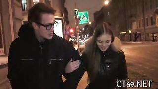 Hottie gets covered with cum
