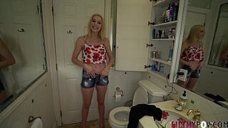 Catching My step Sister Watching Me in the Shower & Fucking Her