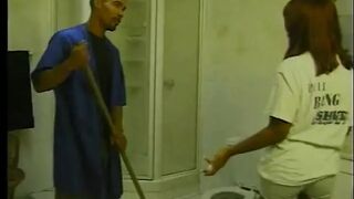 Horny babe likes the feeling of a huge pole penetrating deep into her sexy cunt
