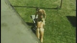 A slender blonde with an appetizing ass gives a guy a blowjob and gets a sperm on his face