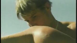 A slender blonde with an appetizing ass gives a guy a blowjob and gets a sperm on his face