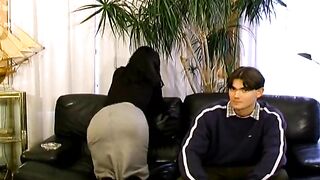 Outstanding French babe pleasing a young stud