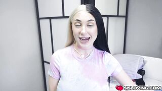 Blonde stepsister Skylar Vox taking care of her stepbros big boner