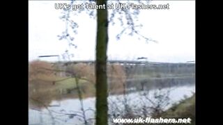 Slutty British amateur flashing around town