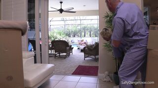 Two Men And A FUCK "the moving crew is here" Load me up and DP me with Sally D'angelo