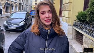 A Simple Request on the Street Ended with an Unexpected Ending - Cum on Pussy and Put on Panties