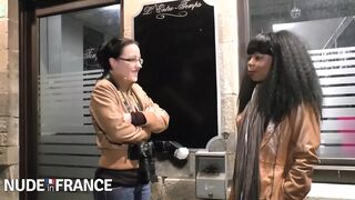 Big black whore sucks old white cock