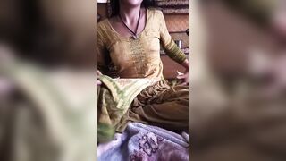 Desi Indian Showing Her Pink Boobs, Nipples and Pink Pussy for The First Time