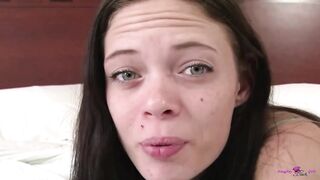 To Get Back at Her Cheating Boyfriend the Caucasian Brunette Seduces the Fat Black Dude