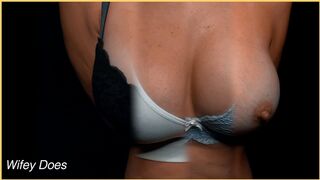 Wifey getting her amazing tits wet in multiple bras - compilation video
