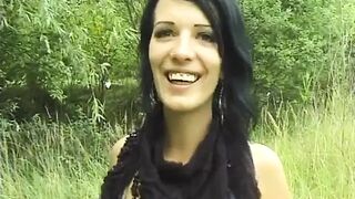 I film my best friend Lucia with brunette hair and a whore