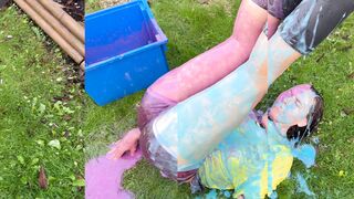 A Welly Boot Gunging - Sploshing Wam Fun