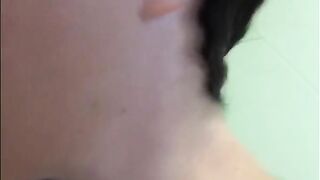 I let a masturbation-loving brunette Jana taste my cock and