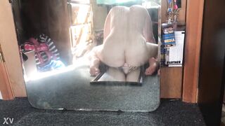 Milf with big ass rides big dildo