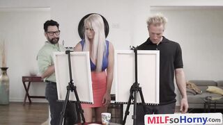 Two Big Ass MILF Beauties Fucked By Sneaky Art Teacher
