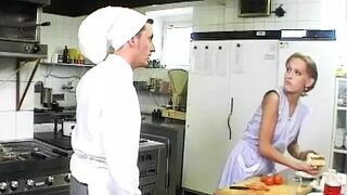 A slim German chick gets messy and fucked by a horny chef