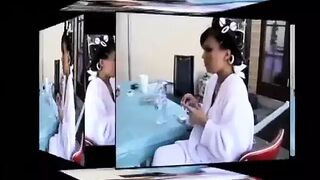 Avena Lee is fucked vigorously against the dining table in the diner