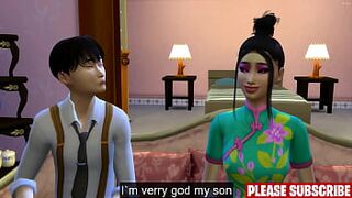 Japanese Lesbian step Mom And step Daughter Trick step Son To Watch To See Them While Having Sex Then He Joins Them Too In Threesome
