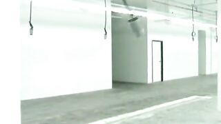 Curly latina brunette sucks off three dudes in parking garage
