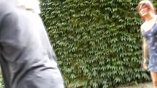 A blonde lady from Germany gets pounded by her grass boys