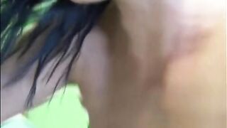 Secretly filmed natural brunette Jana with perky tits