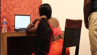 Wife Fucks Manager in Office Transparent Saree