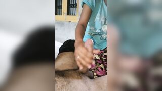 Indian Teen Handjob for Cumshot