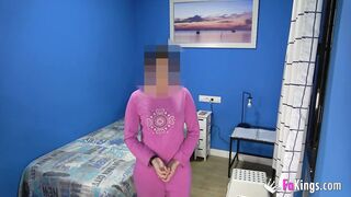 Brunette babe gets pounded by black dude while roommate watches