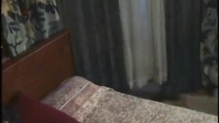 Blonde plays with girls clit while she rides mans large cock in bed