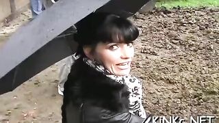Female domination with hard whipping and riding naked serf