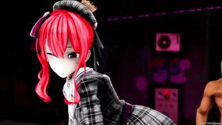 Hoshimachi Suisei Apple Pie Hololive Dance and Sex Undress Mmd 3D Redhead Color Edit Smixix