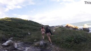 That walk on the beach with a lot of naughty at the end