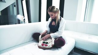 Hot Student Doing Her Homework