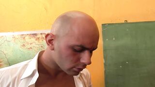 Two Cocks for the Slutty and Horny Blonde Math Teacher