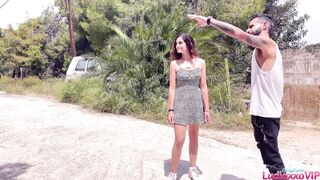 Teen Stepsister Fucked Outdoors and Swallows StepBrother's Big Load