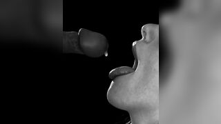 Slow Motion Cum in Mouth! Model Swallows a Huge Load of Cum After Photoshoot