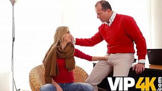 VIP4K. Helping small-boobied Russian neighbor means penetrating her