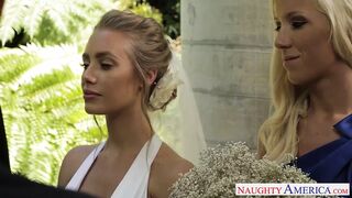 Sexy blonde bride Nicole Aniston fucking