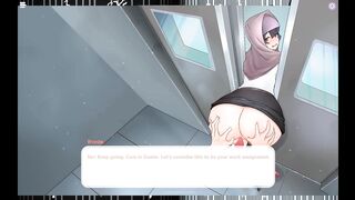 Tsundere Milfin [ HENTAI Game PornPlay ] Ep.2 licking my boss ass in the elevator