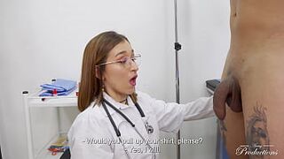 Doctor discovers that her friend and patient have a bigger cock than her boyfriend and she fucks them both